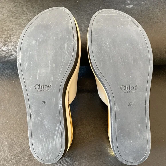 CHLOÉ Leather Platform Wedge Sandal - Picture 8 of 8